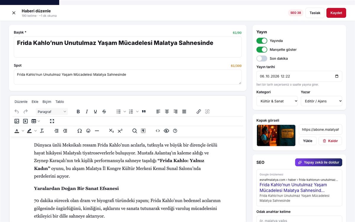 Haber editörü